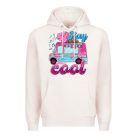 Pale Pink Stay cool with ice cream van summer Premium Hoodie - NancyCooperArtShop