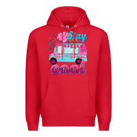 Red Stay cool with ice cream van summer Premium Hoodie - NancyCooperArtShop