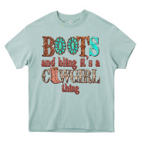 Arona boots and bling its a cowgirl thing Heavy Core Tee - texasbilliewilder