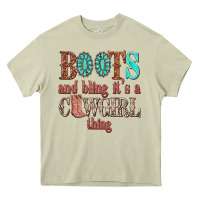 Mossy boots and bling its a cowgirl thing Heavy Core Tee - texasbilliewilder