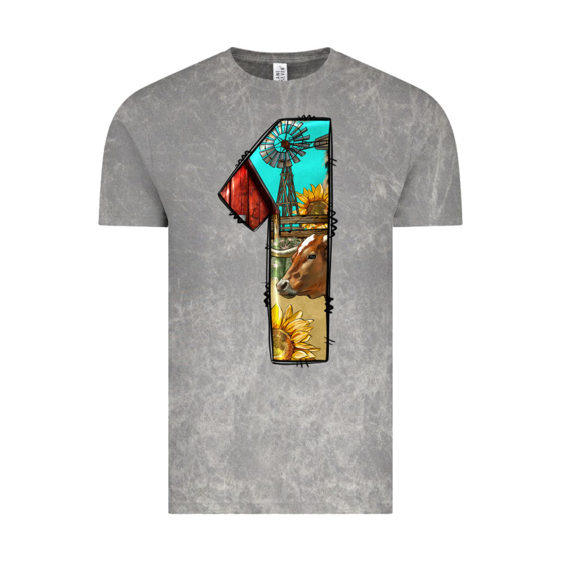 Farm Life Alphabet Numbers 1 Vintage Tee by BundleAndBundleShop | Teevron