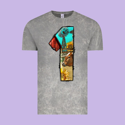Farm Life Alphabet Numbers 1 Vintage Tee Designed By Bundleandbundleshop