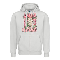 Dove Grey wild west Zipper Hoodie - MaliasSmallBusiness