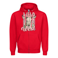 Red wild west Zipper Hoodie - MaliasSmallBusiness