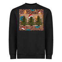 Black Christmas trees leopard Heavyweight Sweatshirt - AdoDesignShop