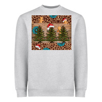 Heather Grey Christmas trees leopard Heavyweight Sweatshirt - AdoDesignShop