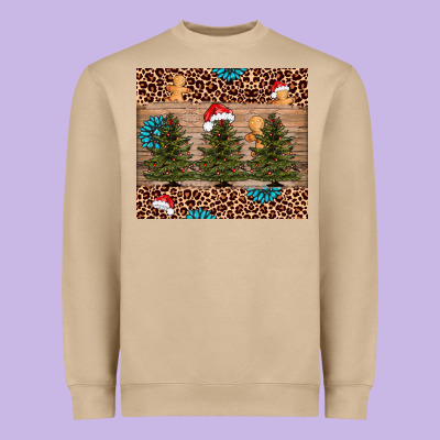 Christmas Trees Leopard Heavyweight Sweatshirt Designed By Adodesignshop