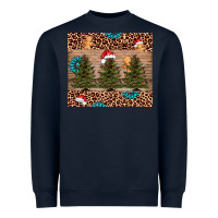 Navy Christmas trees leopard Heavyweight Sweatshirt - AdoDesignShop