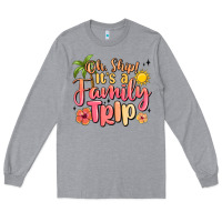 Heather Grey oh ship its a family trip summer vacation Long Sleeve Tee - MaliasSmallBusiness