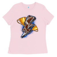 Bubblegum Pink football lightning bolt Ladies Tee - Zillion Design Studio