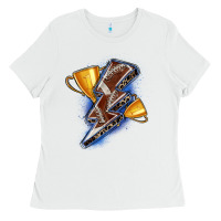 White football lightning bolt Ladies Tee - Zillion Design Studio