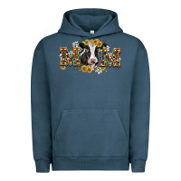Pigment Midnight Navy Mom with cow Urban Hoodie - CowGirlArtShop