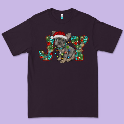French Bulldog Christmas Joy Premium Tee Designed By Ranaportraitstore
