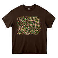 Chocolate Brown leopard with green glitter Heavy Core Tee - Artiststas