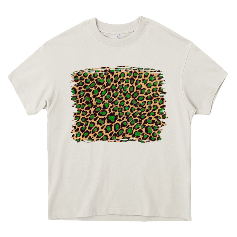 Leopard With Green Glitter Heavy Core Tee by Artiststas | Teevron