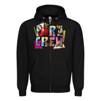 Black para crew Zipper Hoodie - NancyCooperArtShop