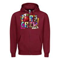 Burgundy para crew Zipper Hoodie - NancyCooperArtShop