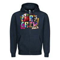 Navy para crew Zipper Hoodie - NancyCooperArtShop