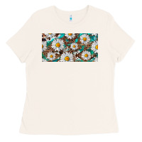 Bone leopard daisy Ladies Tee - RanaPortraitStore