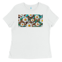 White leopard daisy Ladies Tee - RanaPortraitStore
