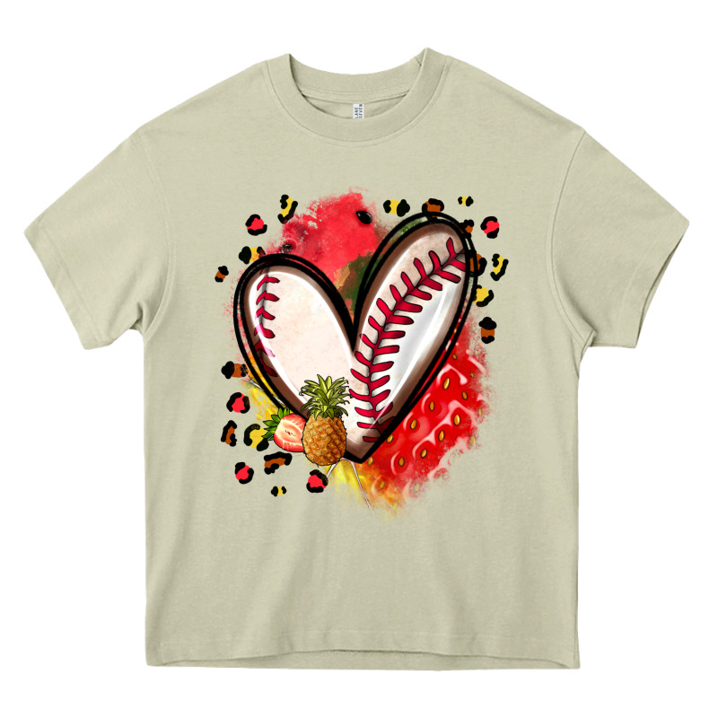 Fruits And Baseball Heart Heavy Core Tee by Zillion Design Studio | Teevron