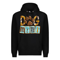 Black Dog Mini with Paw Premium Hoodie - texasbilliewilder