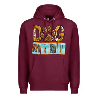 Burgundy Dog Mini with Paw Premium Hoodie - texasbilliewilder