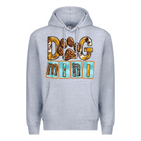 Heather Grey Dog Mini with Paw Premium Hoodie - texasbilliewilder