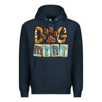 Navy Dog Mini with Paw Premium Hoodie - texasbilliewilder
