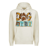 Oatmeal Heather Dog Mini with Paw Premium Hoodie - texasbilliewilder