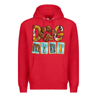Red Dog Mini with Paw Premium Hoodie - texasbilliewilder