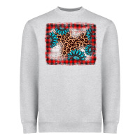 Heather Grey Christmas gemstone leopard background Heavyweight Sweatshirt - AdoDesignShop