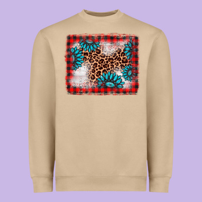 Christmas Gemstone Leopard Background Heavyweight Sweatshirt Designed By Adodesignshop