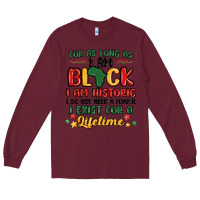 Burgundy black history month malia Long Sleeve Tee - MaliasSmallBusiness