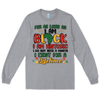 Heather Grey black history month malia Long Sleeve Tee - MaliasSmallBusiness