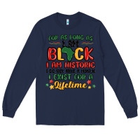 Navy black history month malia Long Sleeve Tee - MaliasSmallBusiness