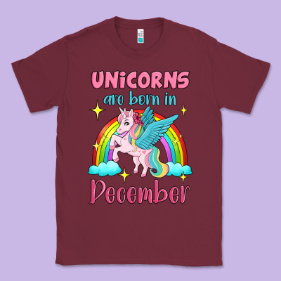 Unicorns Are Born In December Classic Tee Designed By Jasminsmagicworld