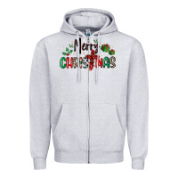 Heather Grey faith cross merry christmas Zipper Hoodie - MaliasSmallBusiness