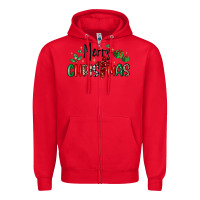 Red faith cross merry christmas Zipper Hoodie - MaliasSmallBusiness