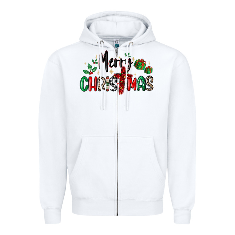 Faith Cross Merry Christmas Zipper Hoodie by MaliasSmallBusiness | Teevron