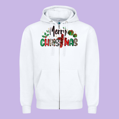 Faith Cross Merry Christmas Zipper Hoodie Designed By Maliassmallbusiness