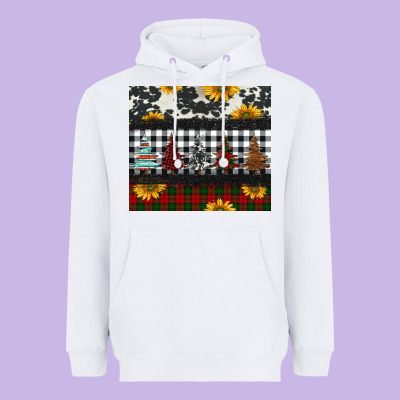 Christmas Trees And Sunflowers Heavyweight Hoodie Designed By Jasminsmagicworld