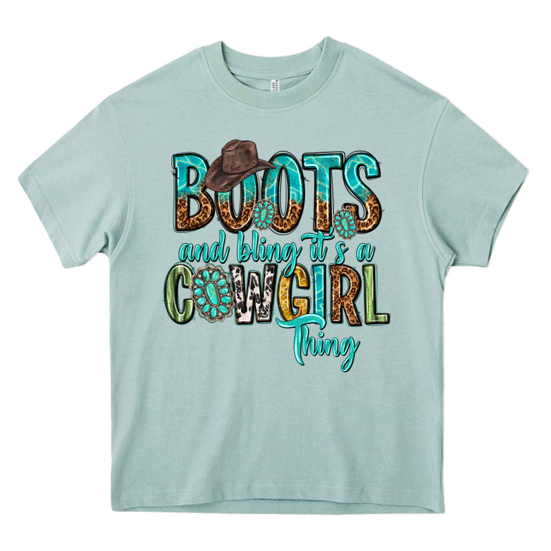 Boots And Bling Its A Cowgirl Thing Heavy Core Tee by texasbilliewilder | Teevron