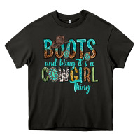 Asphalt boots and bling its a cowgirl thing Heavy Core Tee - texasbilliewilder