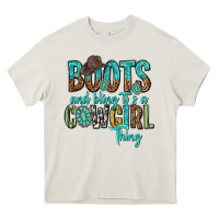 Cream boots and bling its a cowgirl thing Heavy Core Tee - texasbilliewilder