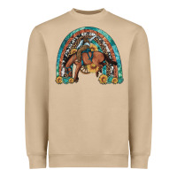 Mushroom bucking bronco rodeo rainbow Heavyweight Sweatshirt - Artiststas
