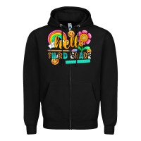 Black hello third grade Zipper Hoodie - NancyCooperArtShop