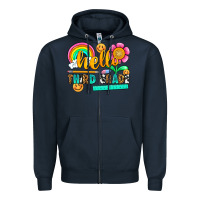 Navy hello third grade Zipper Hoodie - NancyCooperArtShop