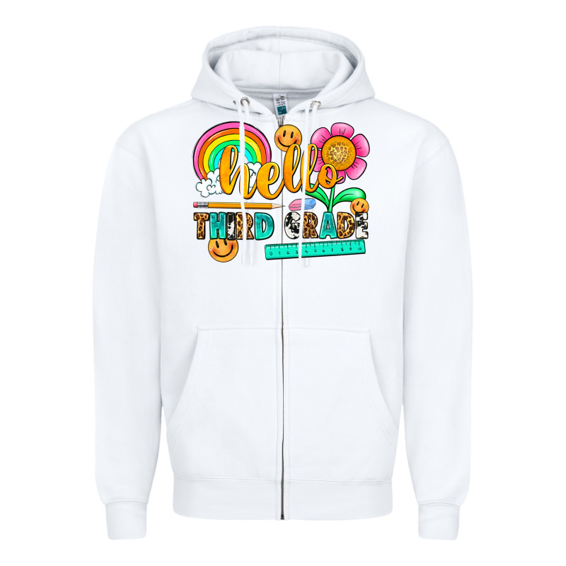 Hello Third Grade Zipper Hoodie by NancyCooperArtShop | Teevron