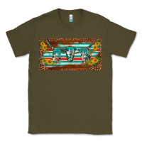 Army Green western howdy cowgirl leopard serape   license plate template Classic Tee - BarkalooDesign
